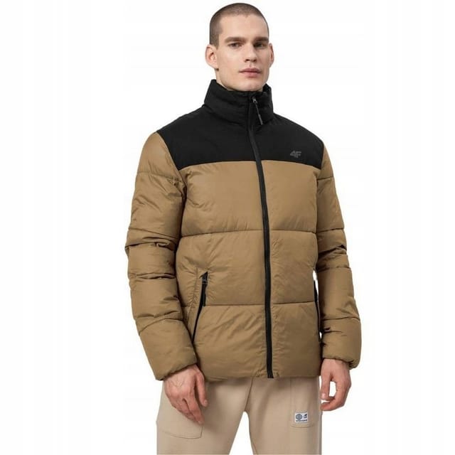 4F 4F Men's H4Z22 Quilted Synthetic Down Jacket in Brown - 3