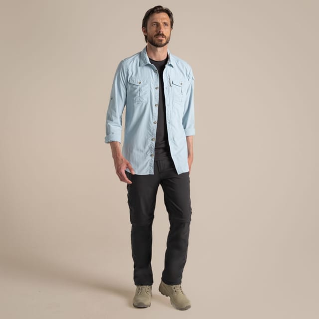 Craghoppers Craghoppers Men's 'Nosilife Adventure' Long Sleeve Insect Repellent Shirt in Blue - 3