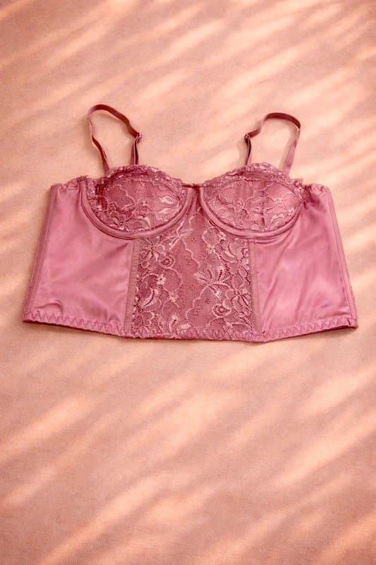 Urban Outfitters Urban Outfitters Lace Satin Corset Top – Pink – UK 12–14 (M)