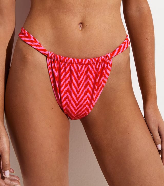 New Look Women's Pink Zig Zag Print Tanga Bikini Bottoms New Look - 2