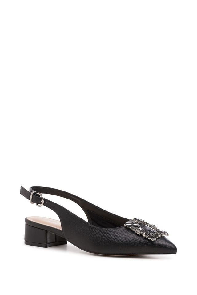 Paradox London Paradox London Women's 'Fortune' Wide Fit Low Heel Sling Backs in Black - 2