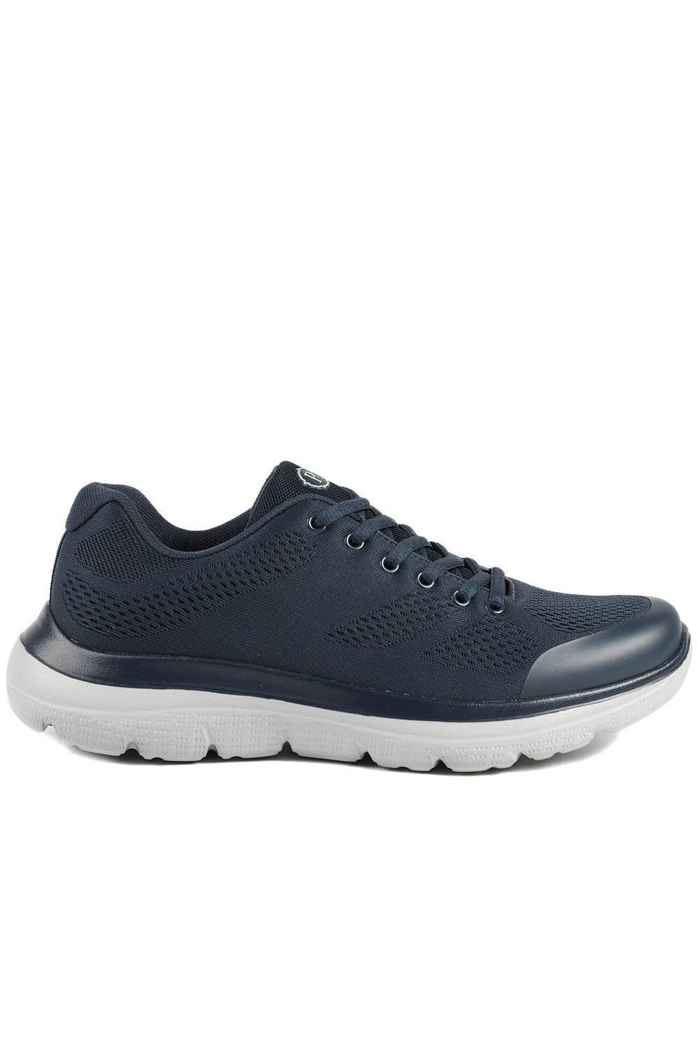 Pavers Pavers Men's Wide Fit Memory Foam Lace Up Trainers in Navy - 2