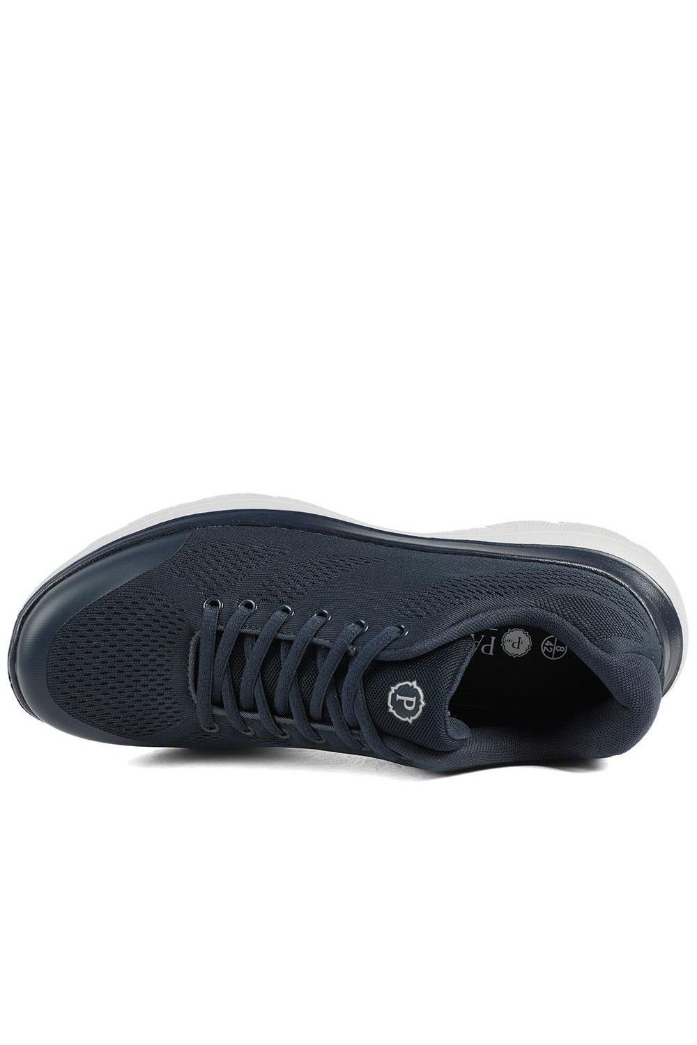 Pavers Pavers Men's Wide Fit Memory Foam Lace Up Trainers in Navy - 4