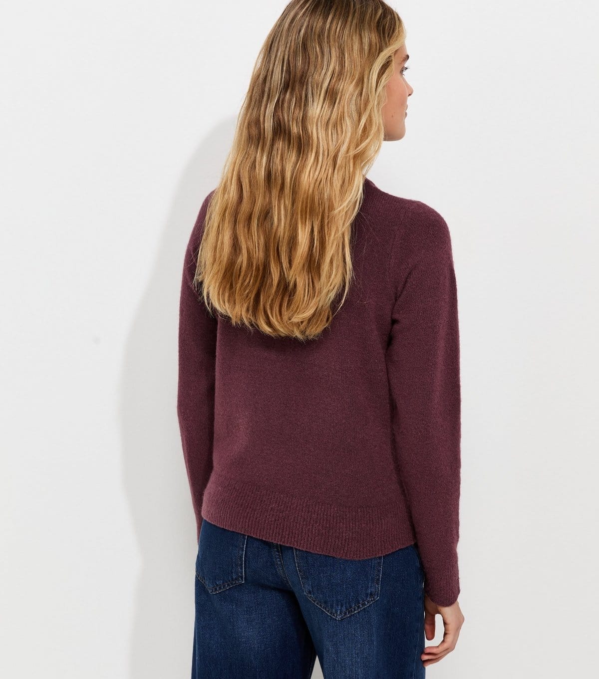 New Look Women's Dark Burgundy Knitted Crew Neck Jumper New Look - 4