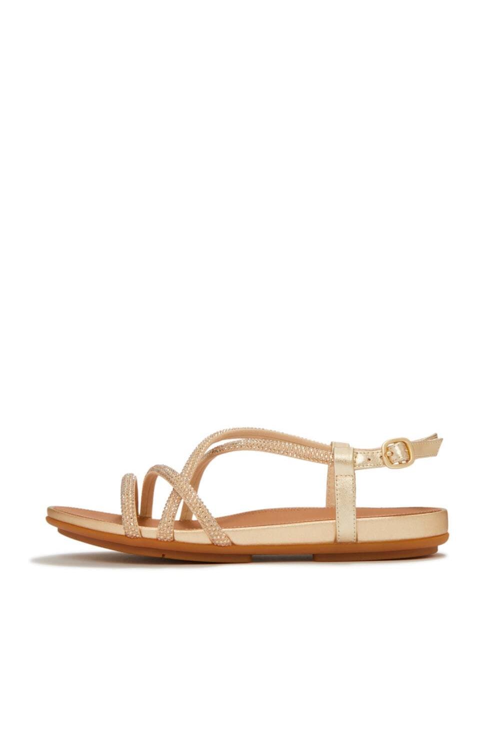 FitFlop FitFlop Women's Gracie Crystal Strappy Back-Strap Sandals Platinum in Silver