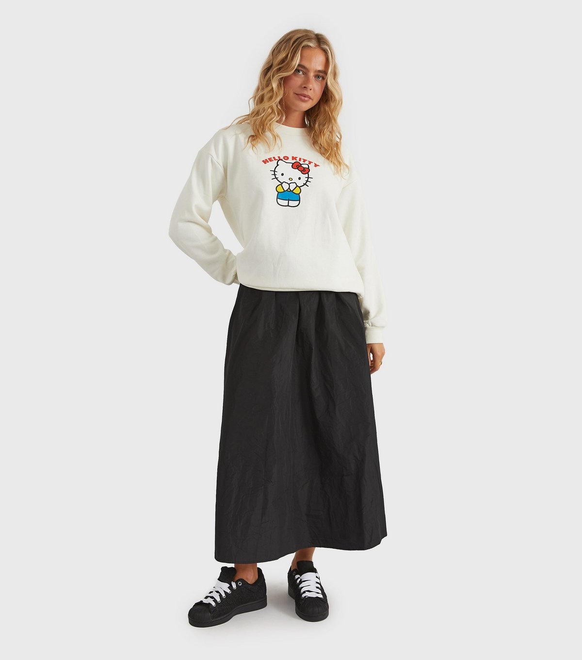 Custard Women's Clothing White Hello Kitty Print Sweatshirt Custard New Look - 2