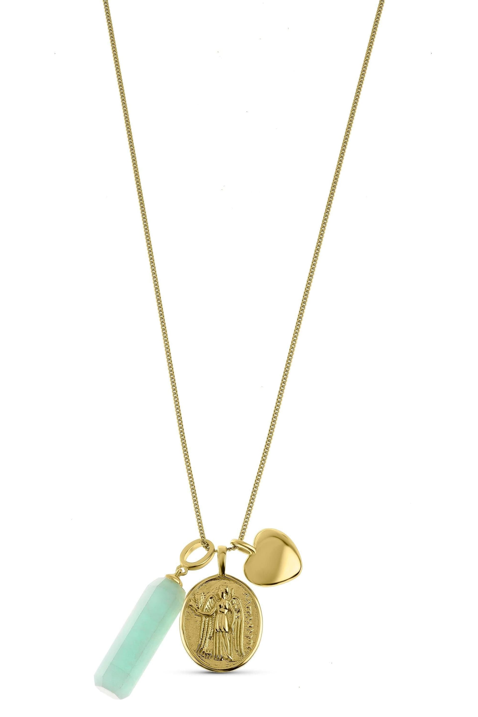 The Fine Collective The Fine Collective Women's 18K Gold Plated Amazonite Charm Necklace
