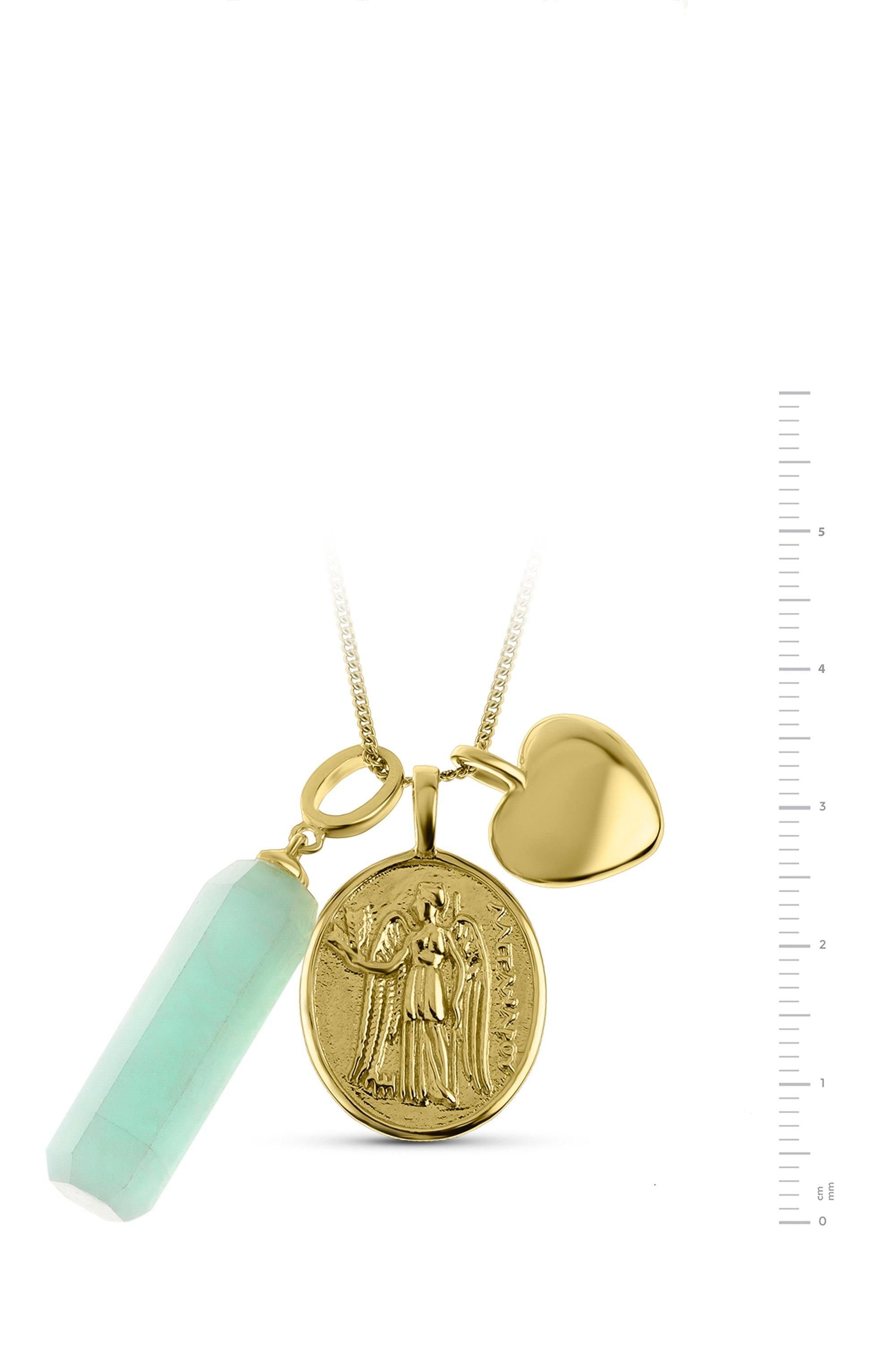 The Fine Collective The Fine Collective Women's 18K Gold Plated Amazonite Charm Necklace - 3