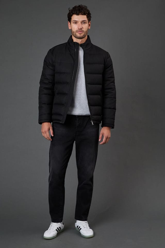 Burton Burton Men's Black Wool Look Quilted Jacket - 2