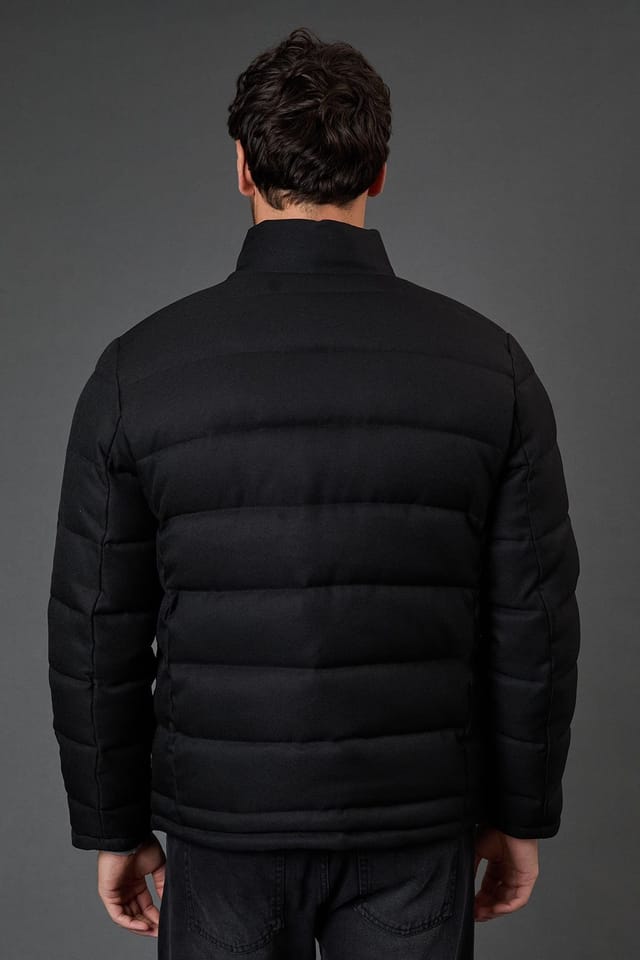 Burton Burton Men's Black Wool Look Quilted Jacket - 3
