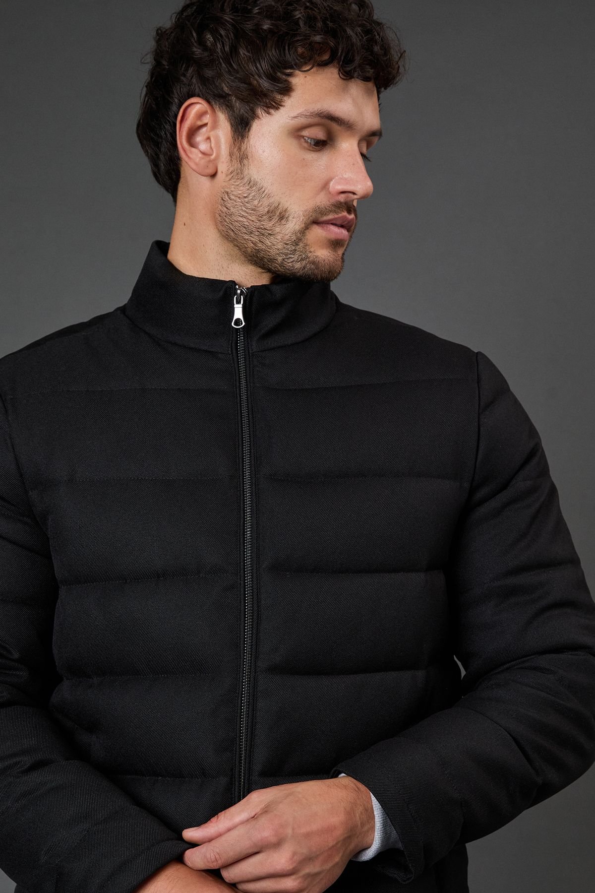 Burton Burton Men's Black Wool Look Quilted Jacket - 4