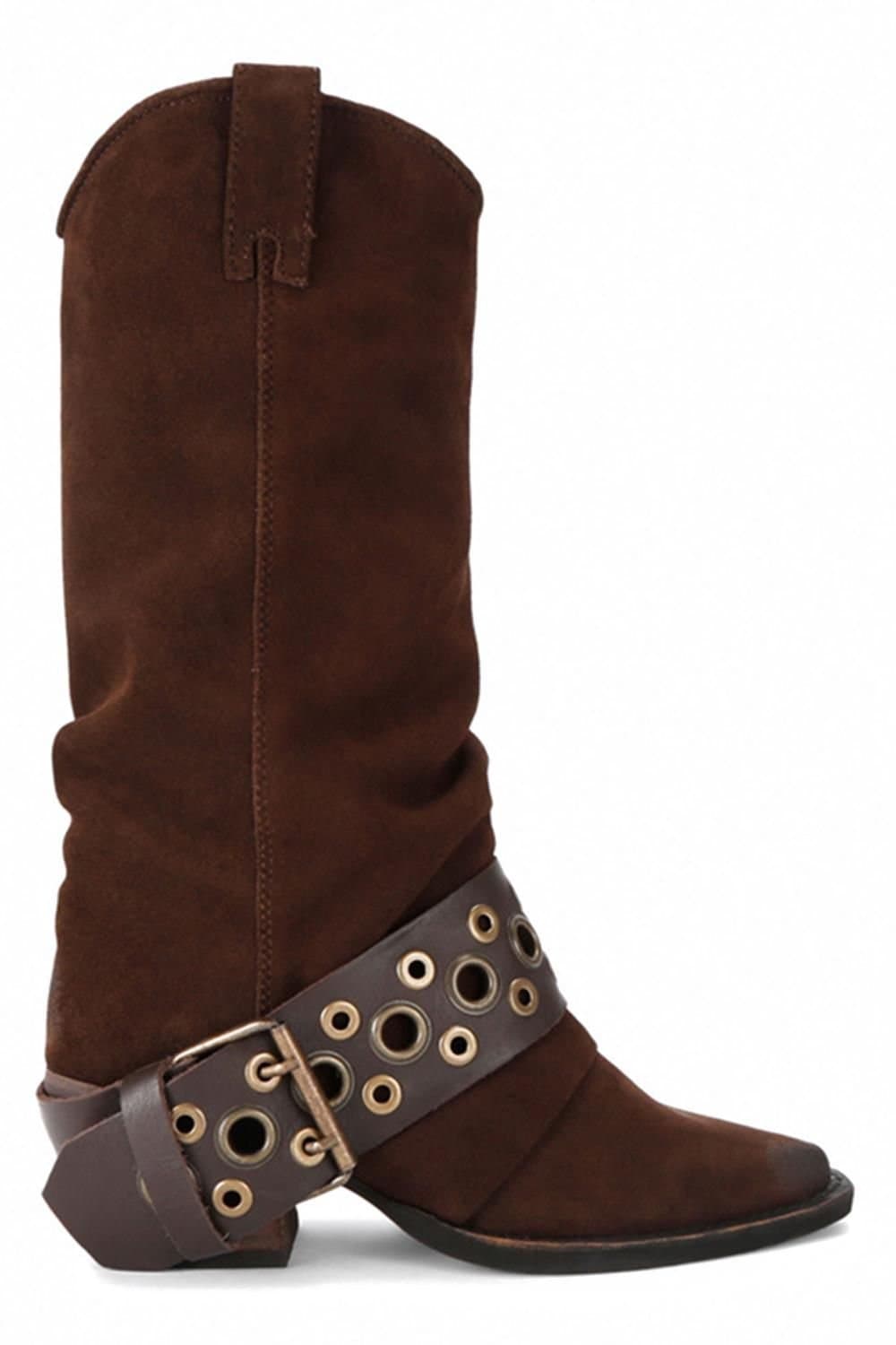 Steve Madden STEVE MADDEN Women's 'Ashwood Dark Brown' Leather Boots in Dark Brown