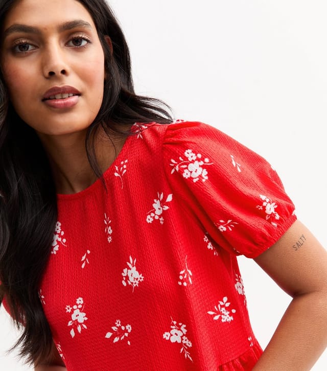 New Look Women's Red Floral Print Tie Back Mini Dress New Look - 2