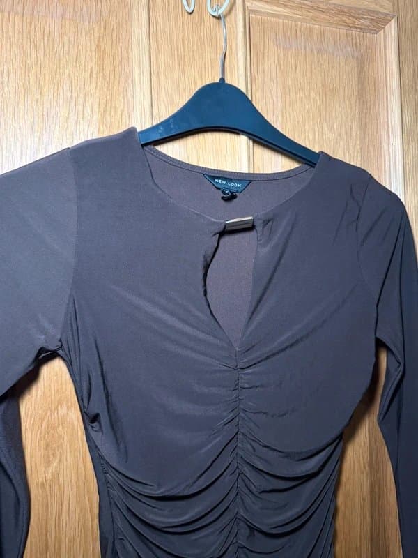 New Look New Look Brown Ruched Top