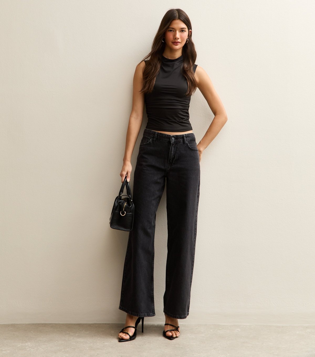 New Look Women's Black Jersey Grown On Neck Tank Top New Look - 3