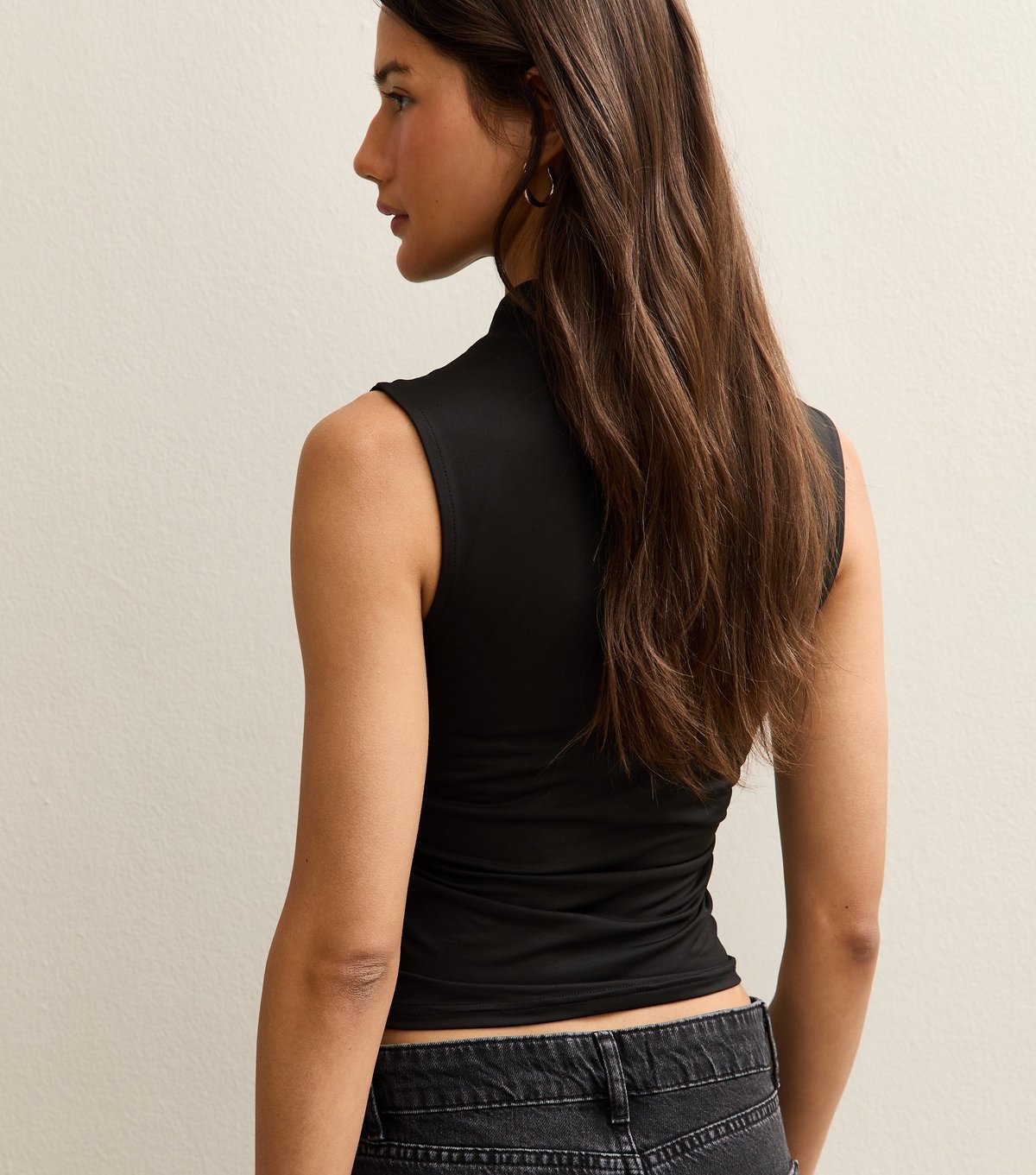 New Look Women's Black Jersey Grown On Neck Tank Top New Look - 4