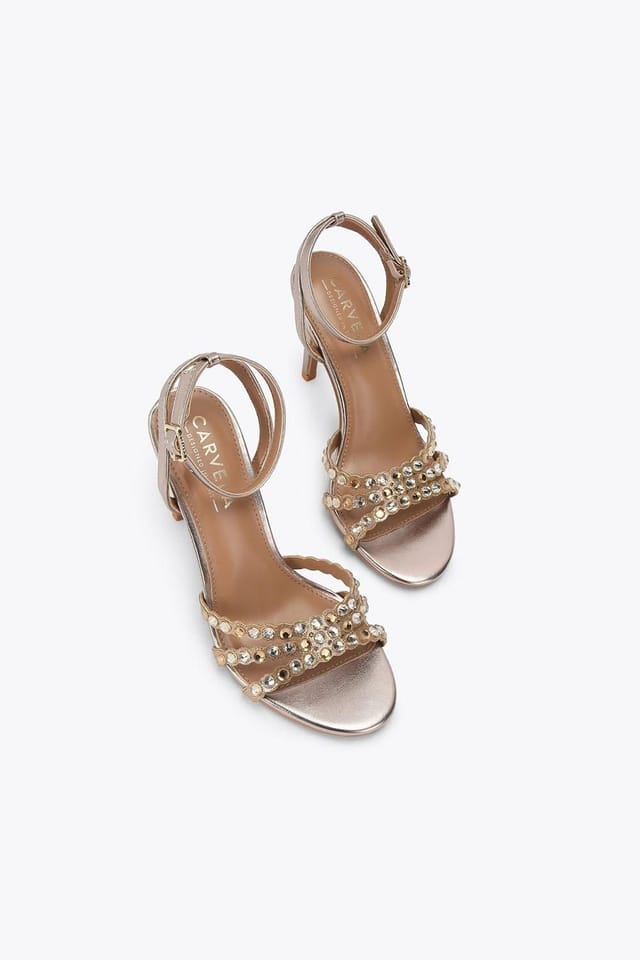 Carvela Carvela Women's 'Confetti Heel' Fabric Heels in Gold - 2