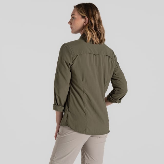 Craghoppers Craghoppers Women's Nosilife Adventure' Long Sleeved Shirt With Insect Repellent Technology in Bottle Green - 2