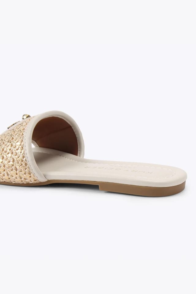 Kurt Geiger London Kurt Geiger London Women's 'Chiswick Flat Sandal' Fabric Sandals in Gold - 3