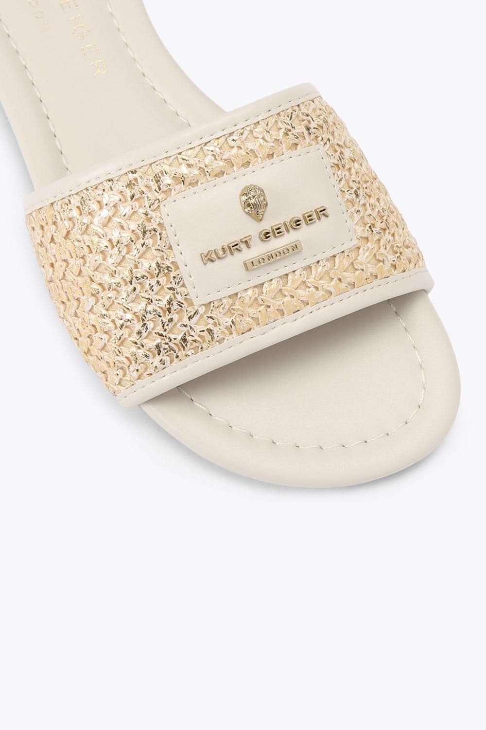 Kurt Geiger London Kurt Geiger London Women's 'Chiswick Flat Sandal' Fabric Sandals in Gold - 4