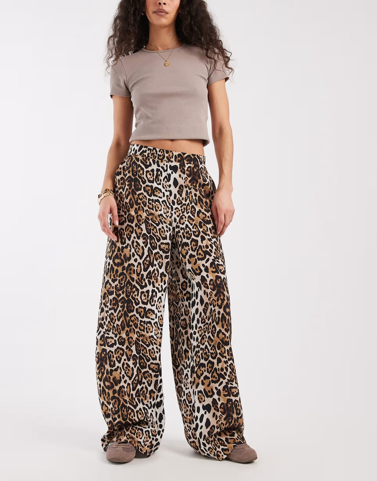 ASOS Vero Moda high waist wide leg trouser in leopard print - 1