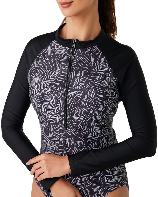 Modest Mermaid Modest Mermaid Women's Geo Zip One Piece in Grey - 2