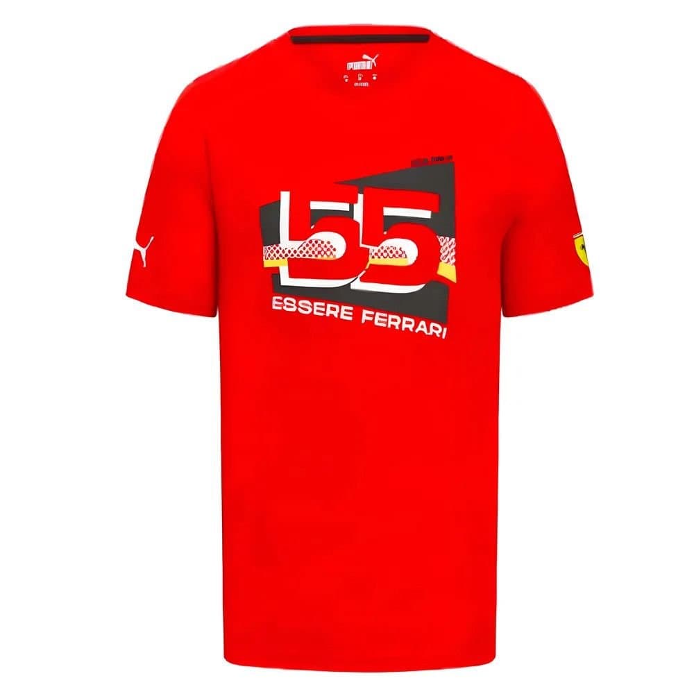 Scuderia Ferrari Scuderia Ferrari Men's 2023 Ferrari Carlos Sainz #55 Driver T‑shirt in Red