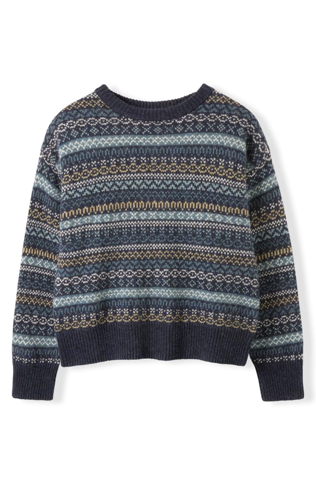 Celtic & Co Celtic & Co Women's Traditional Fair Isle Sweater in Dark Navy - 2