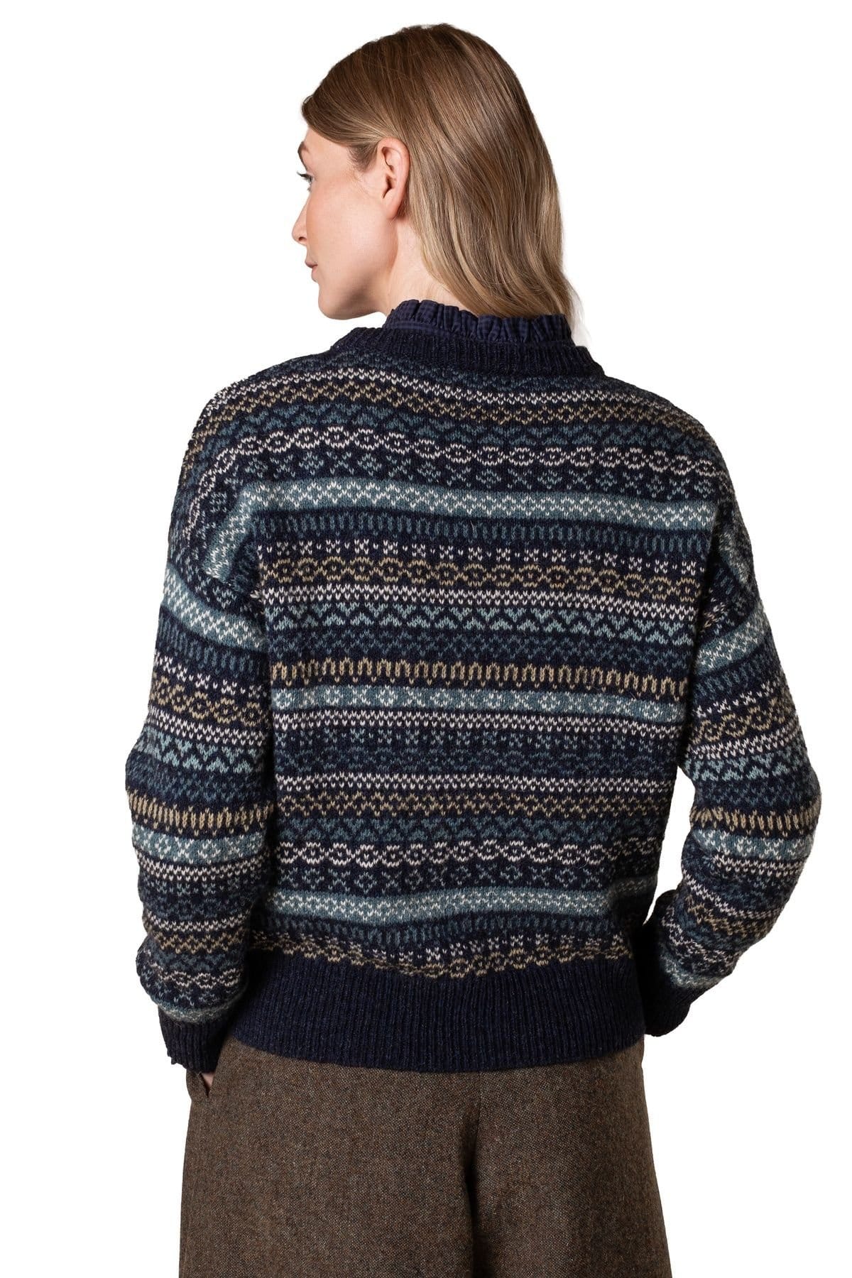 Celtic & Co Celtic & Co Women's Traditional Fair Isle Sweater in Dark Navy - 4