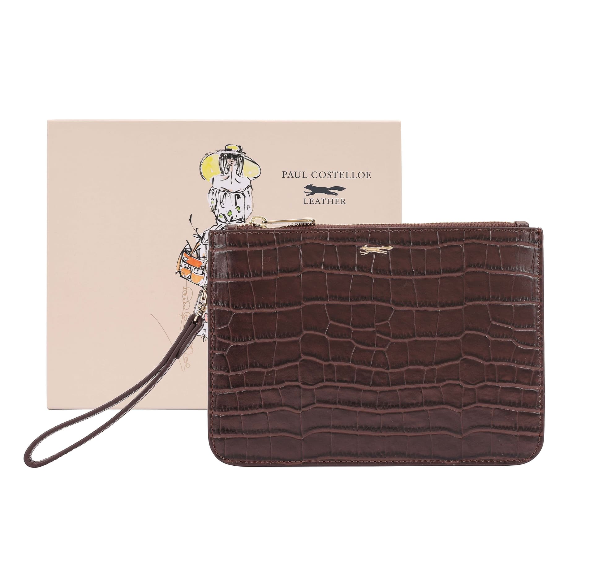 Paul Costelloe Paul Costelloe Brown Genuine Leather Occasion Bag