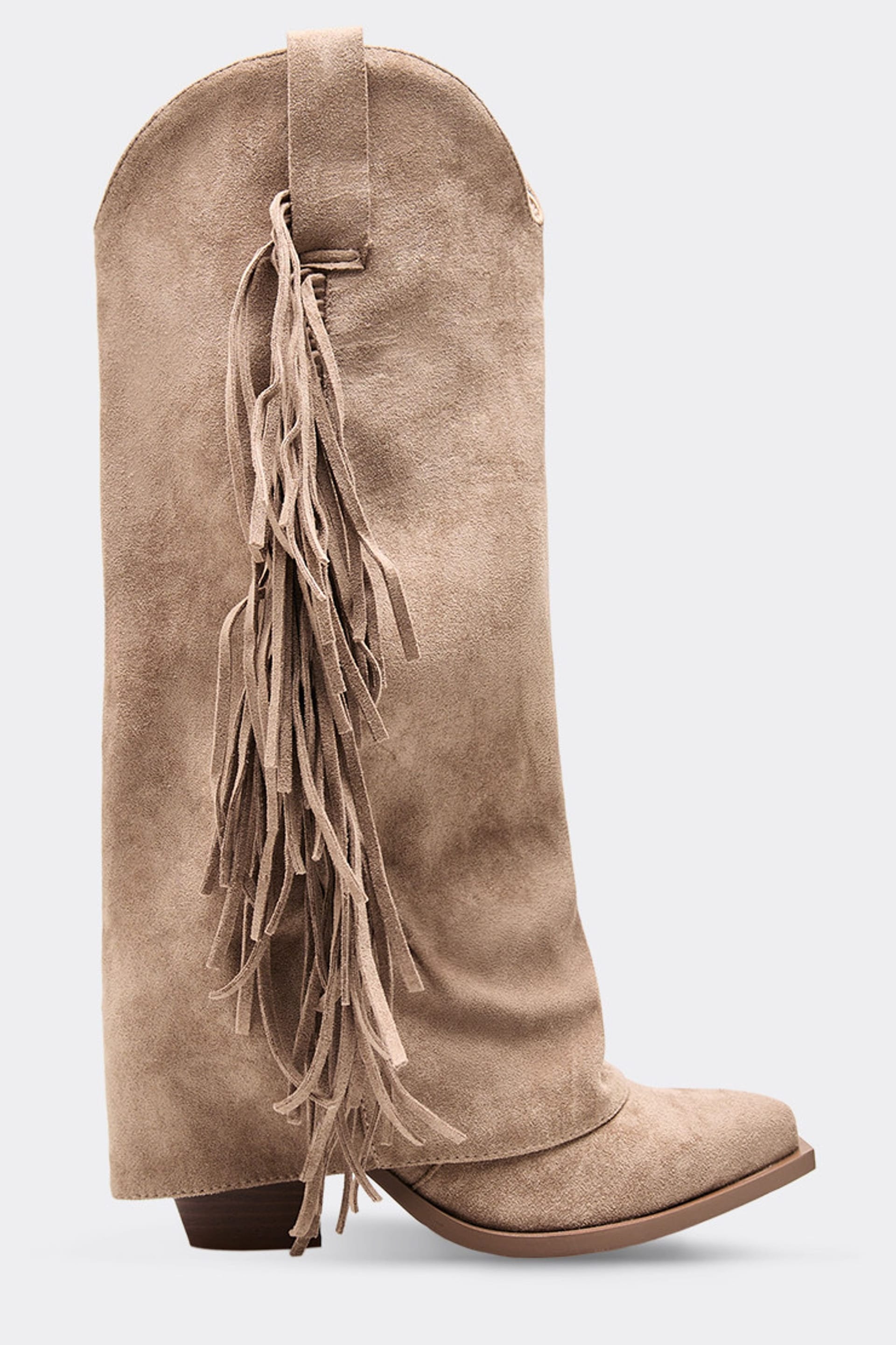 EGO EGO Women's Knee High Layered Faux Suede Block Heel Boots in Tan - 4