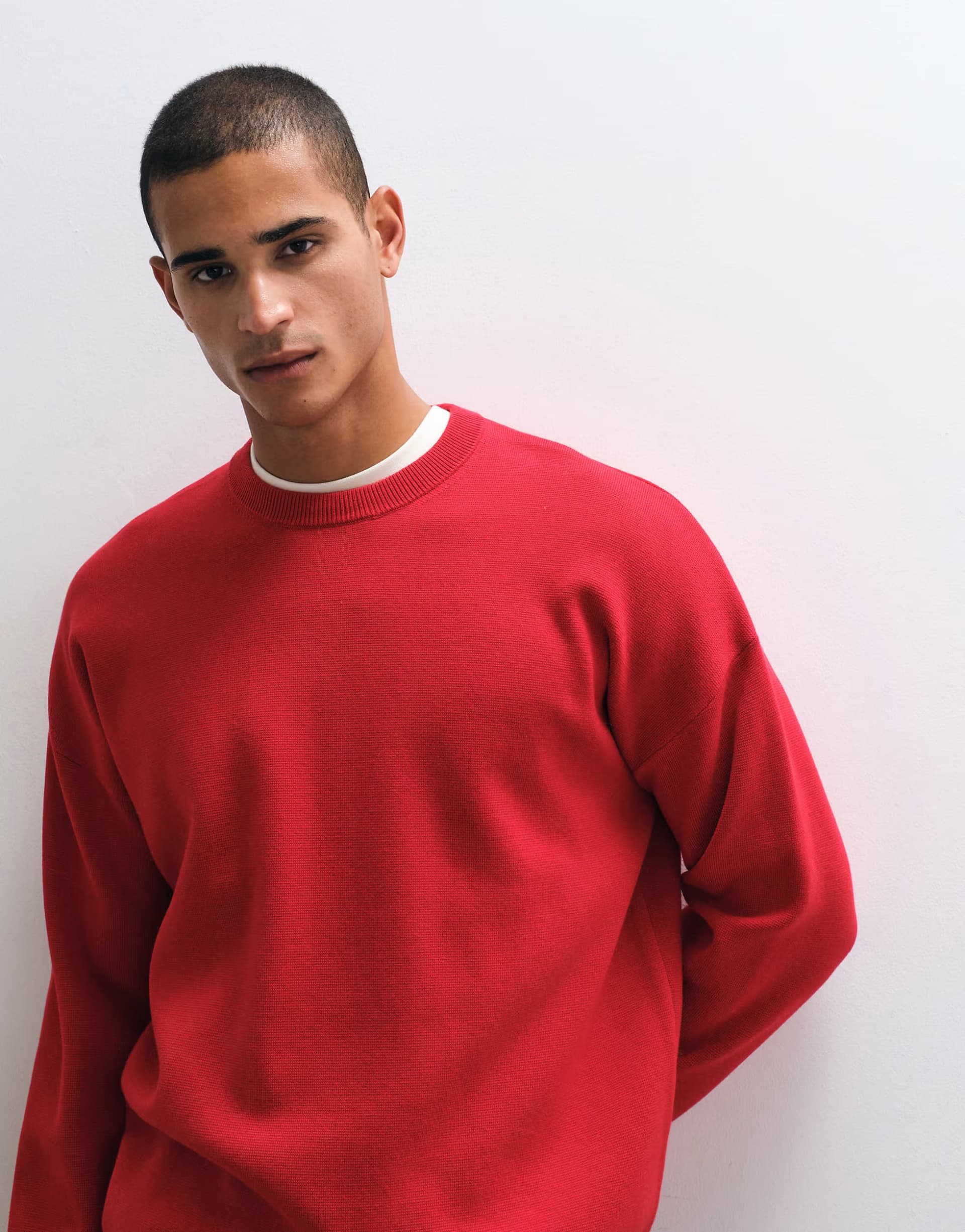 ASOS ASOS DESIGN oversized compact knitted jumper in red