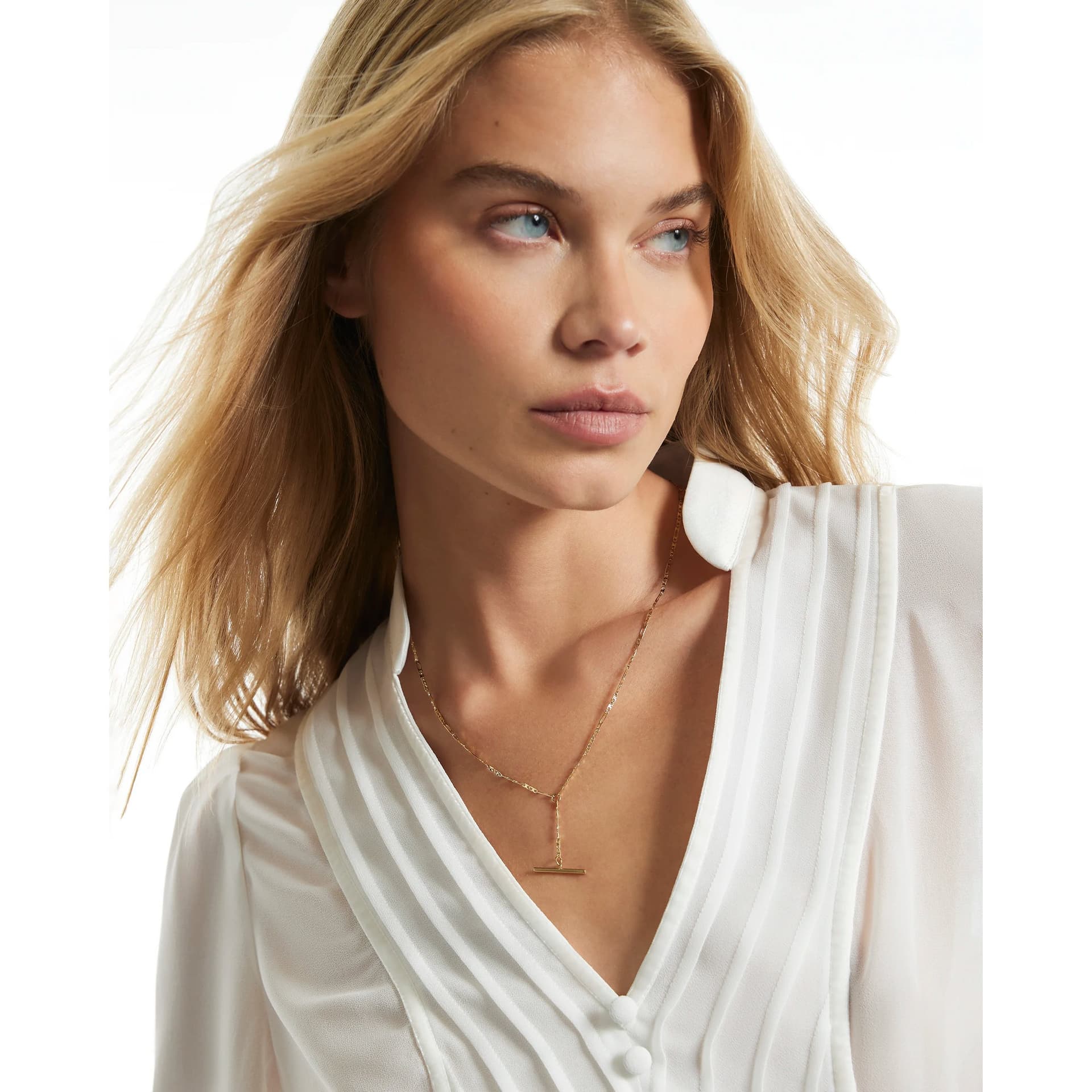 River Island River Island Womens Gold Stainless Steel T Bar Necklace