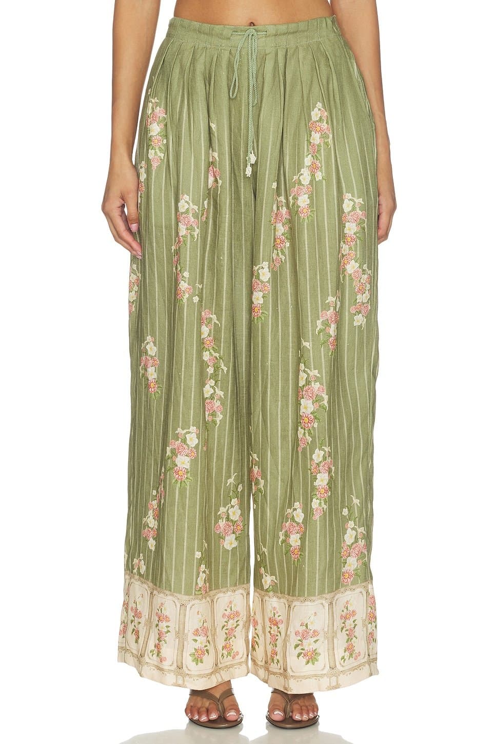 revolve Revolve Multicolor Floral Wide-Leg Trousers