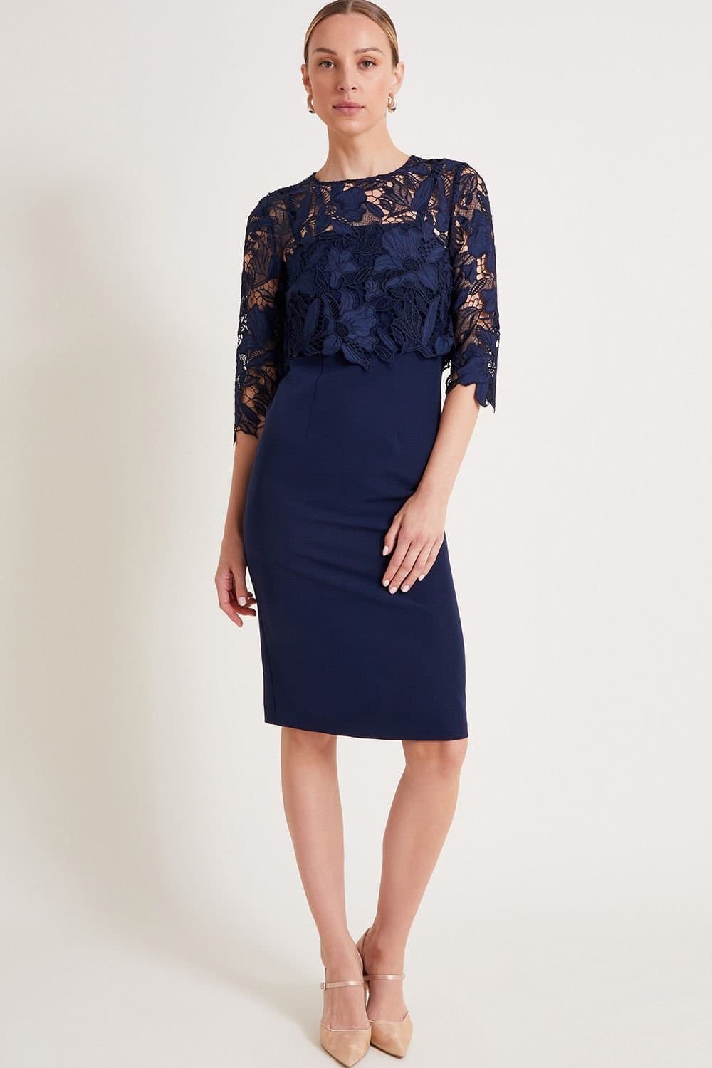 Monsoon Monsoon Women's Maya Lace Dress Blue