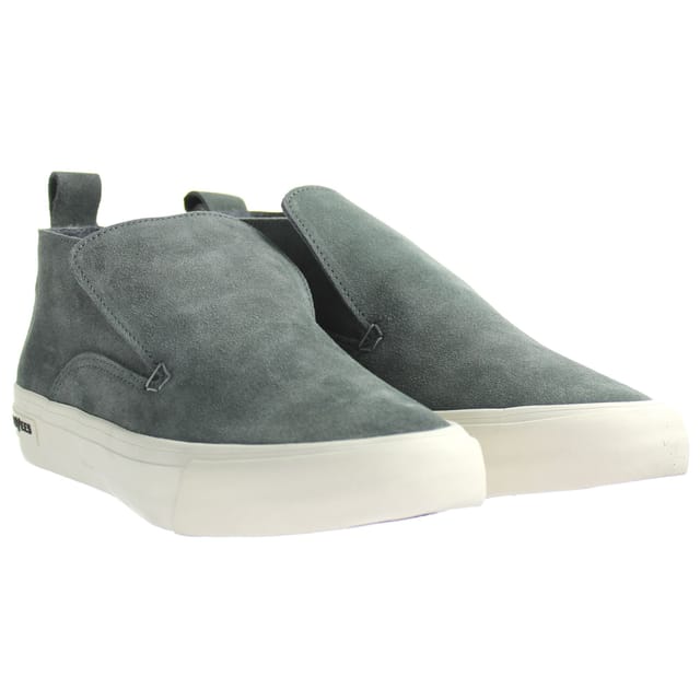 Seavees Seavees Men's Huntington Middle Greyboard Suede Slip-On Grey Suede Leather Shoes - 2