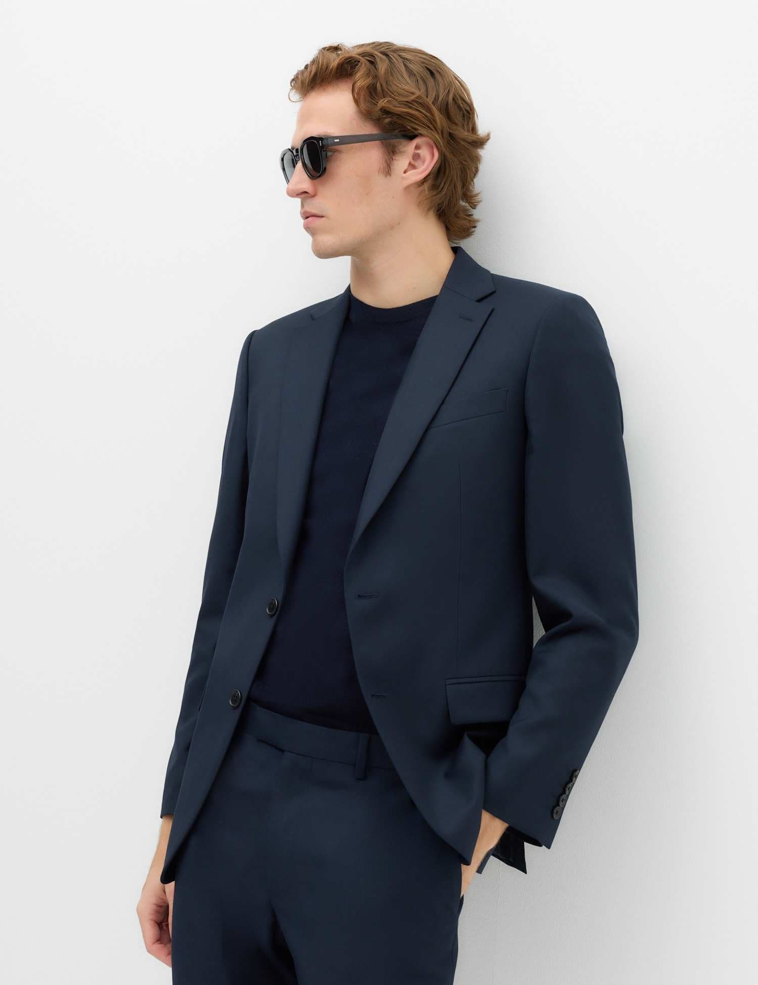 Marks & Spencer M&S Skinny Fit Stretch Ultimate Suit Jacket Navy