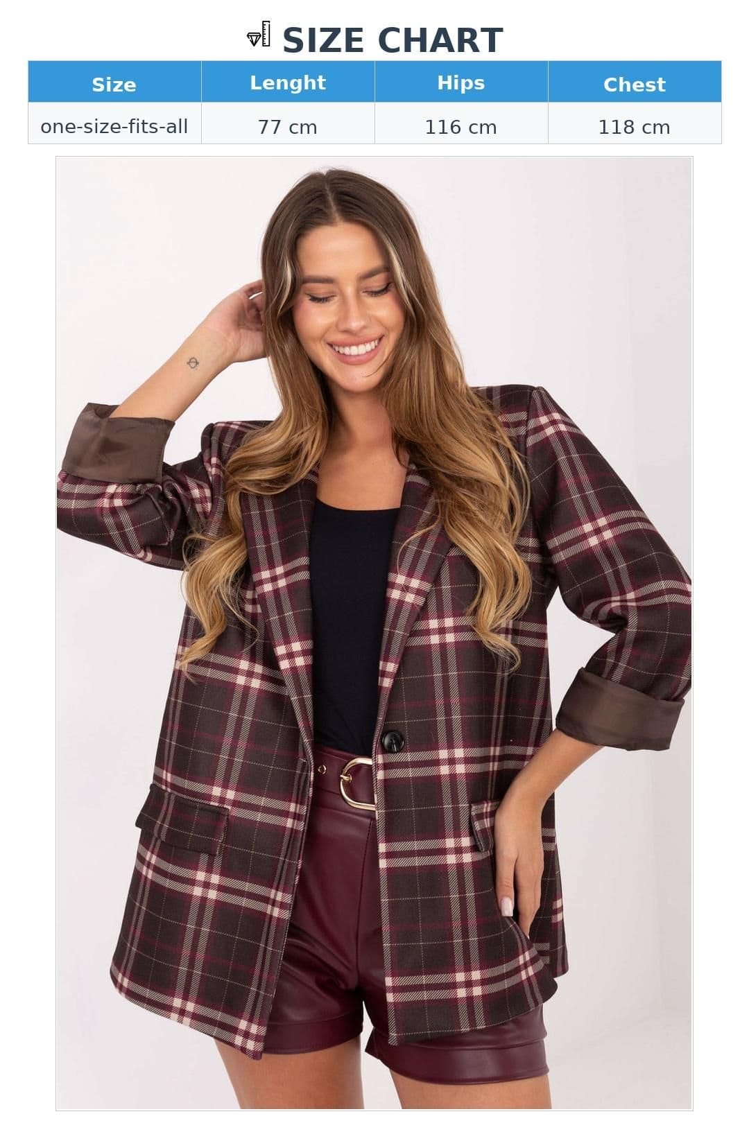 Love Lace Love Lace Women's Stylish Checked Blazer for Work & Everyday in Brown - 4