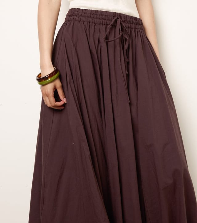 Blue Vanilla Women's Dark Brown Gathered Panel Maxi Skirt Blue Vanilla New Look - 3