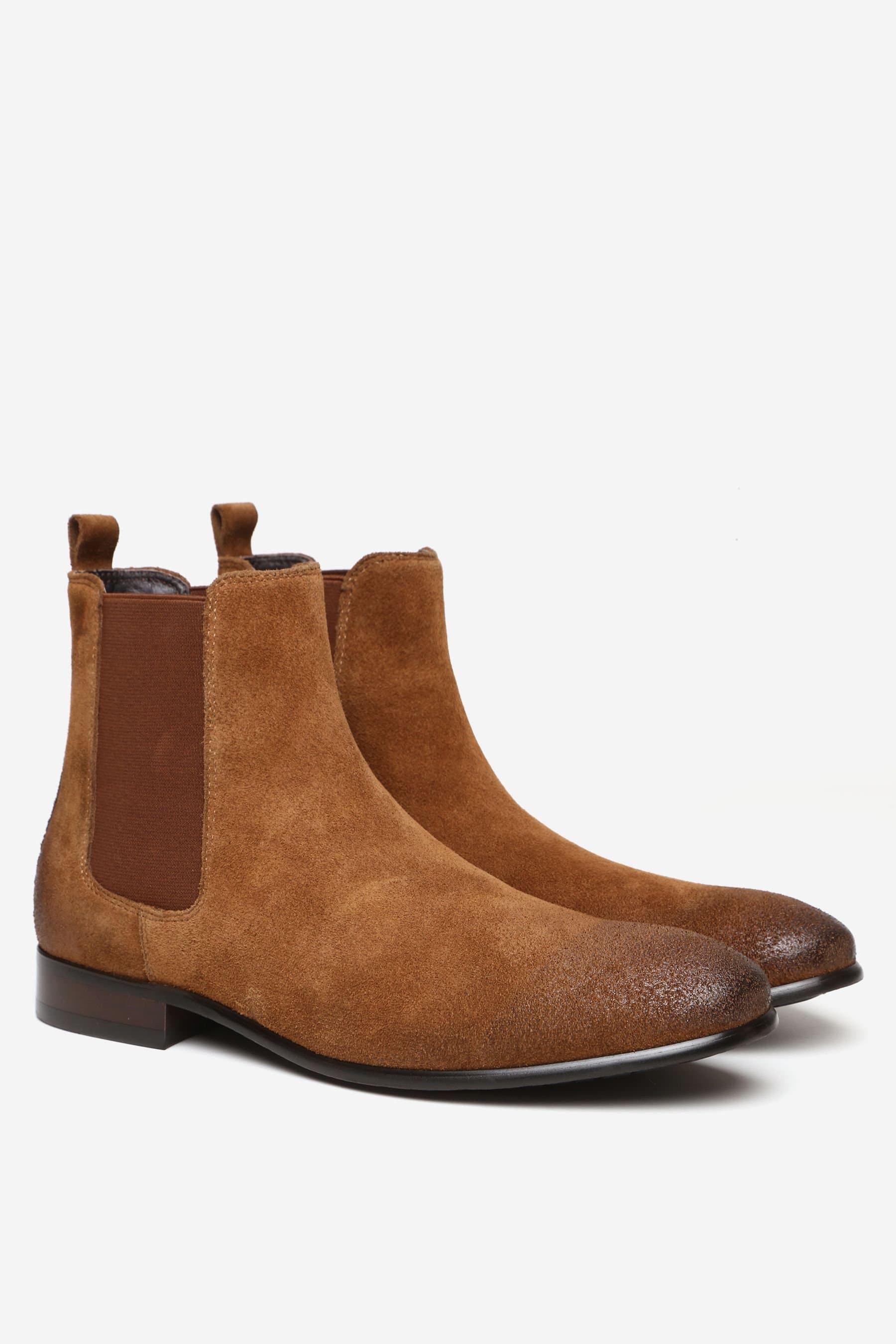 Alexander Pace Alexander Pace Men's 'Warwcik' Premium Suede Chelsea Boots in Tan