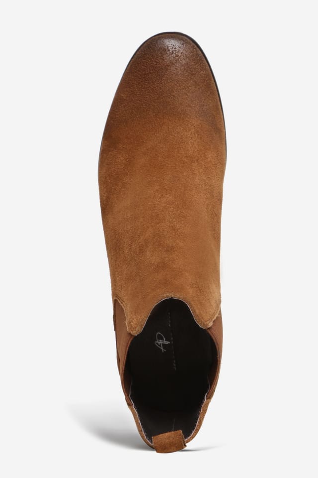 Alexander Pace Alexander Pace Men's 'Warwcik' Premium Suede Chelsea Boots in Tan - 3
