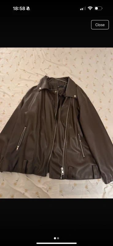 ASOS Gorgeous oversized faux leather biker jacket