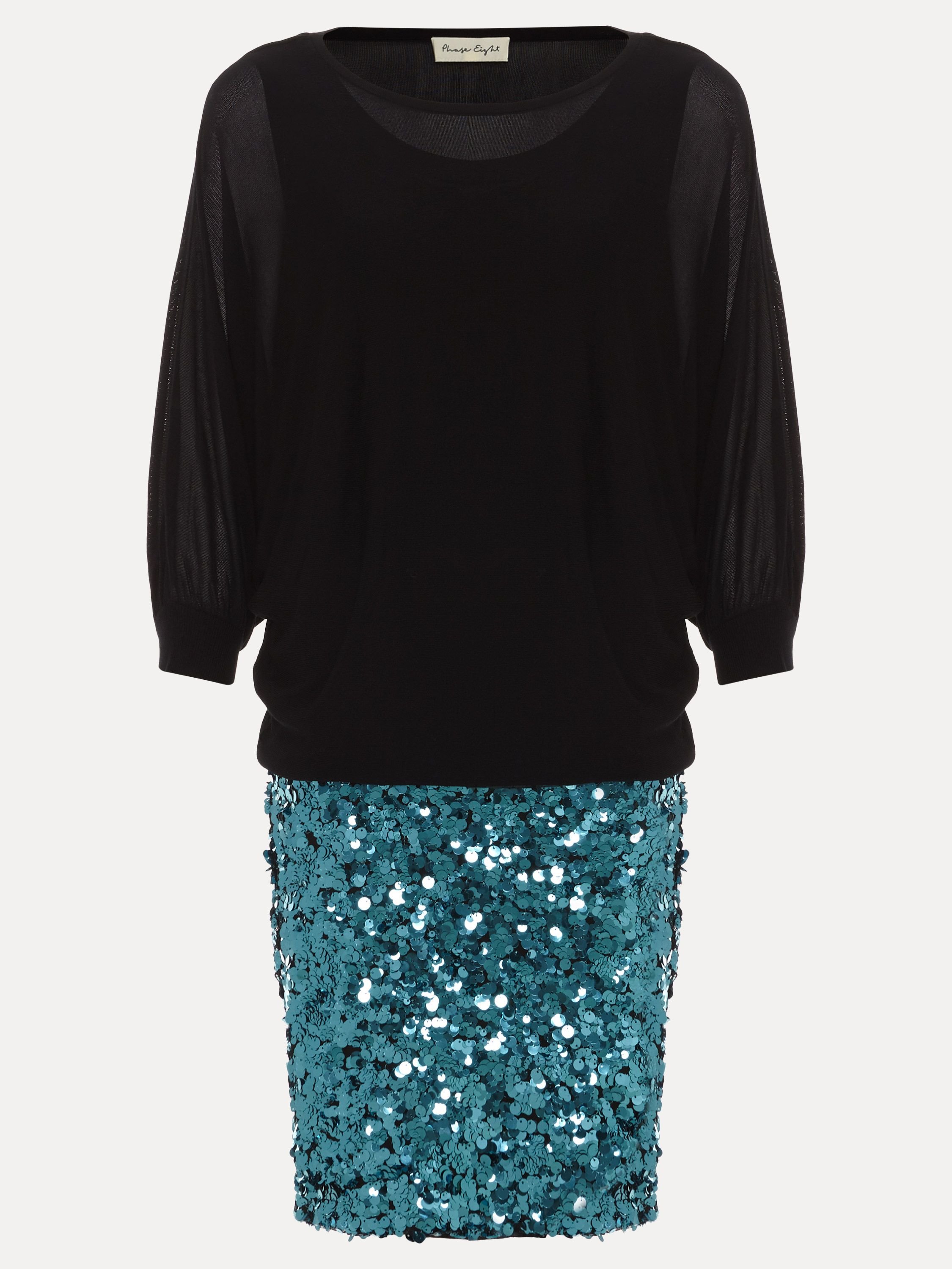 Phase Eight Phase Eight Women's Becca Batwing Sequin Dress in Black - 2