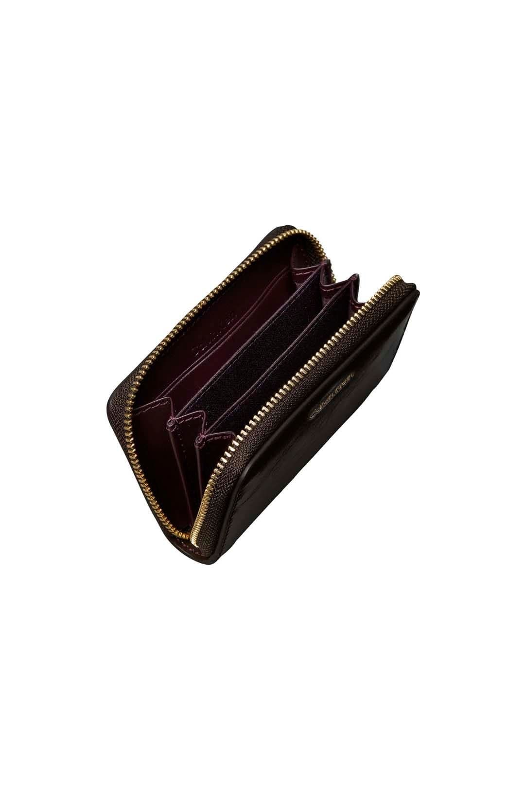 Calvin Klein Calvin Klein Women's Foil Logo Glossy Zip Wallet in Brown
