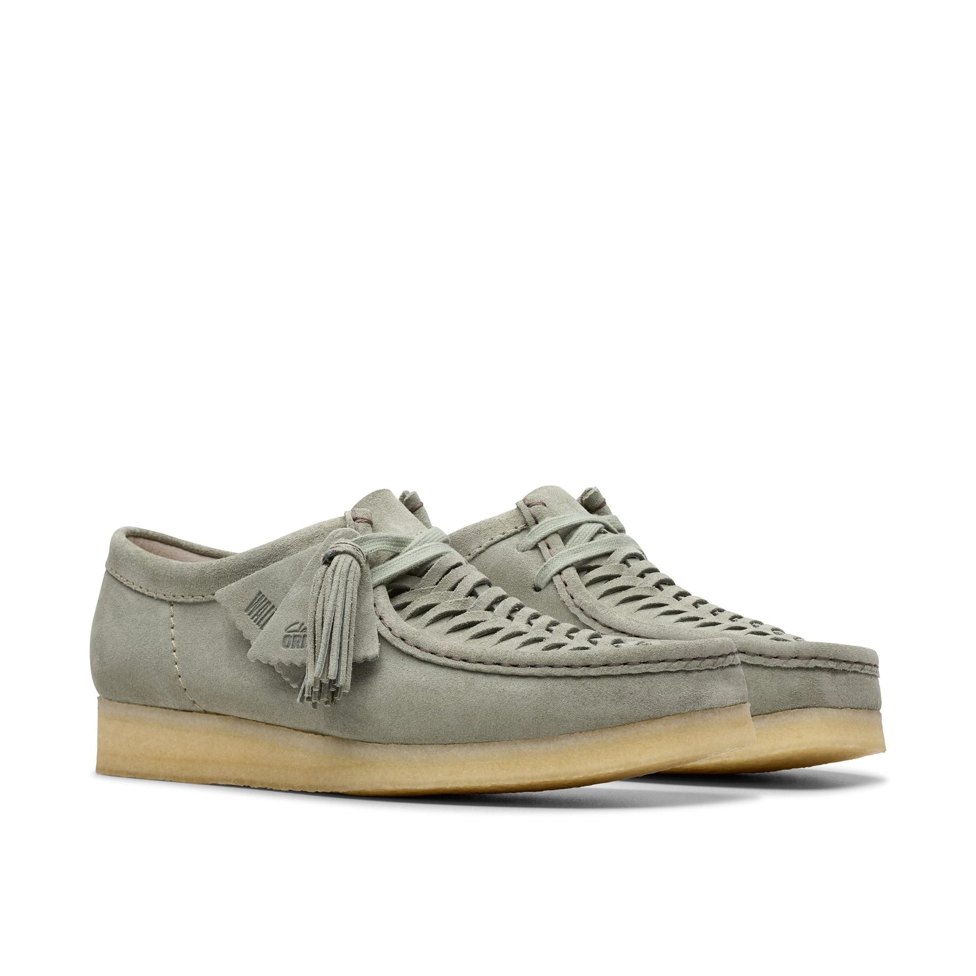 Clarks Clarks Men's Wallabee Weave Sage Suede Wallabee in Green - 4