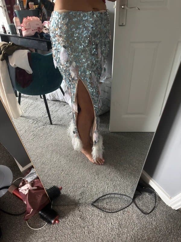 ASOS Beaded sequin feather skirt