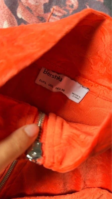 Bershka Bright orange zip top