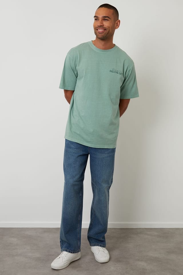 Threadbare Threadbare Men's Baggy Fit Jeans in Mid Blue - 3