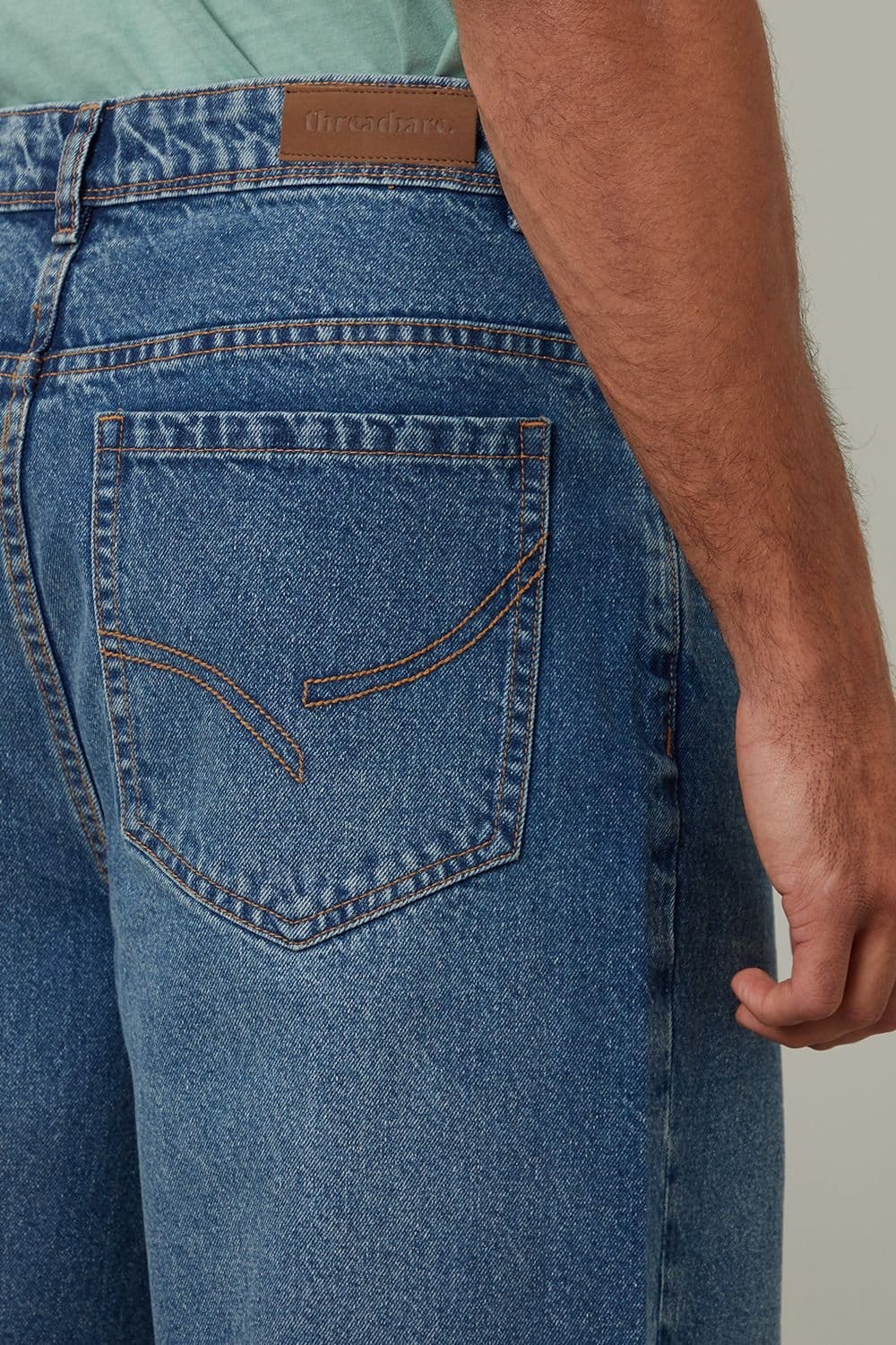 Threadbare Threadbare Men's Baggy Fit Jeans in Mid Blue - 4