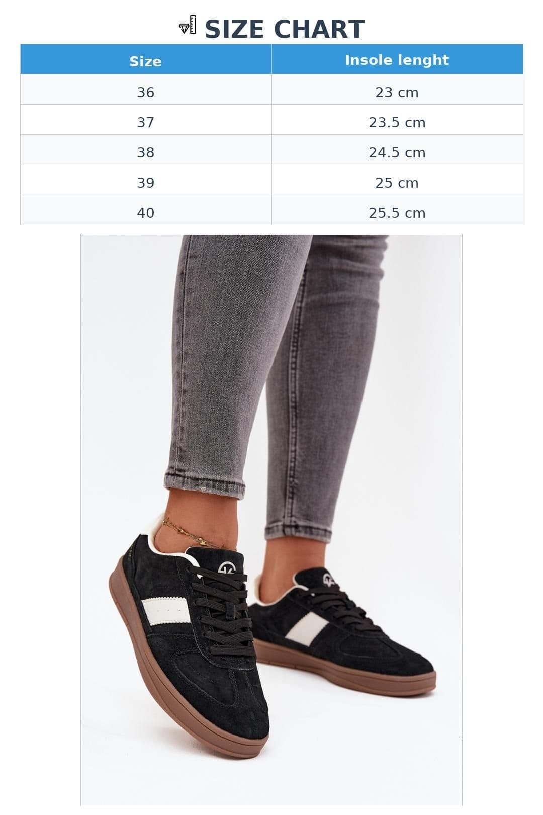 Love Lace Love Lace Women's Vinceza Suede Comfort Urban Sneakers with Rubber Grip Sole in Black - 4